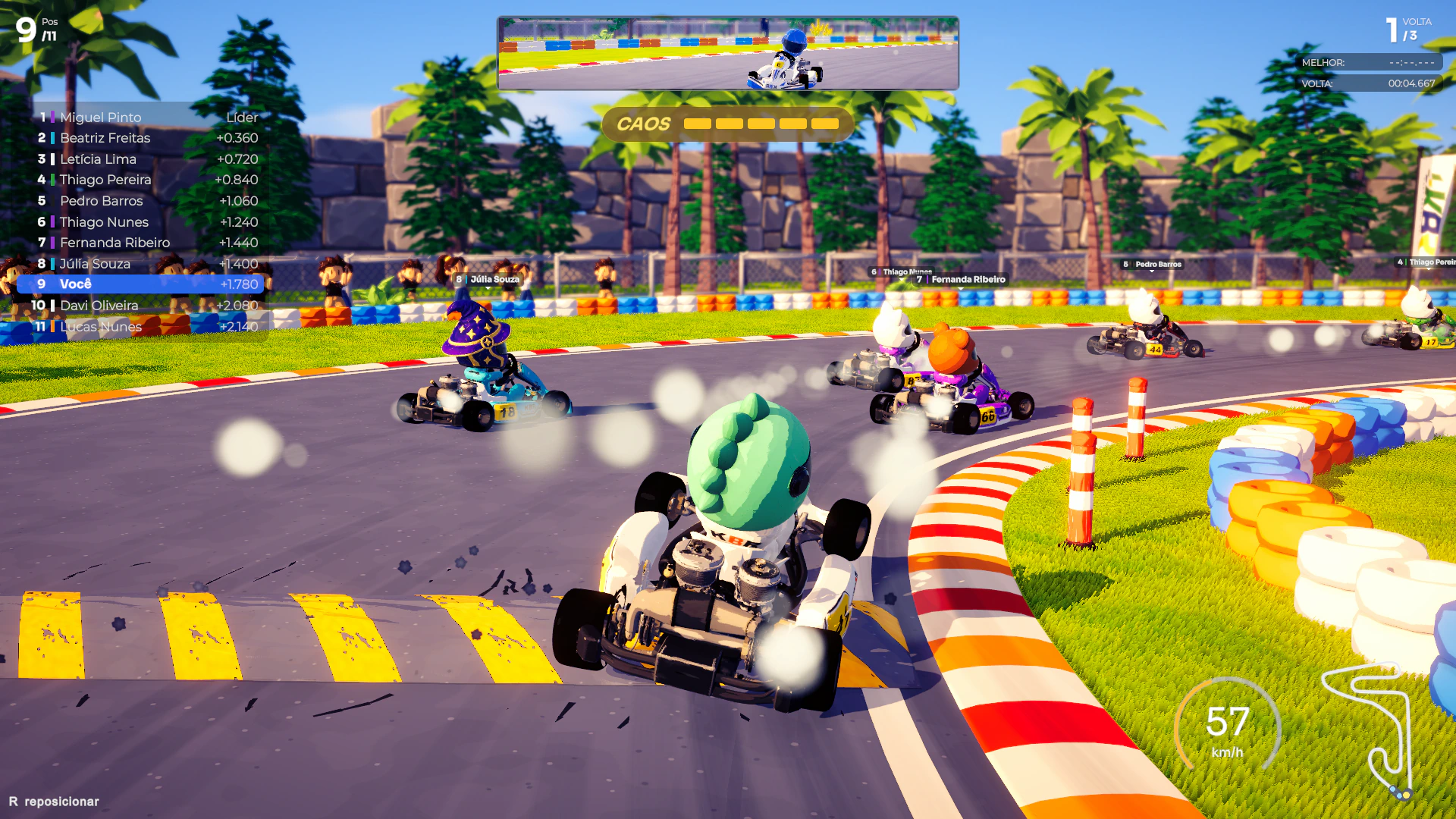 Modo caos em Kart Brasil Racing
