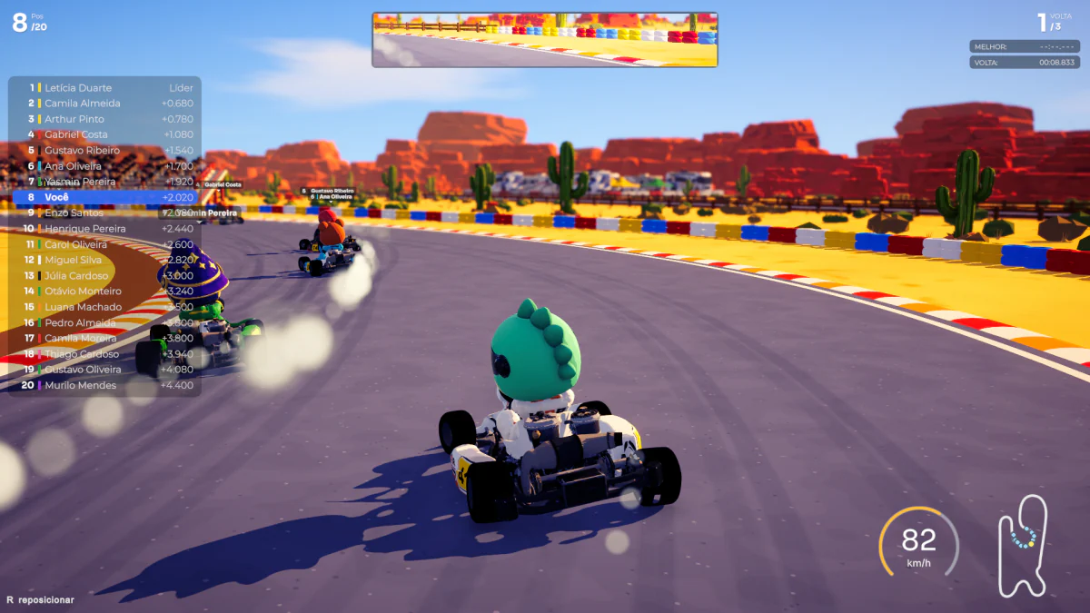 The start of the desert circuit of Kart Brasil Racing
